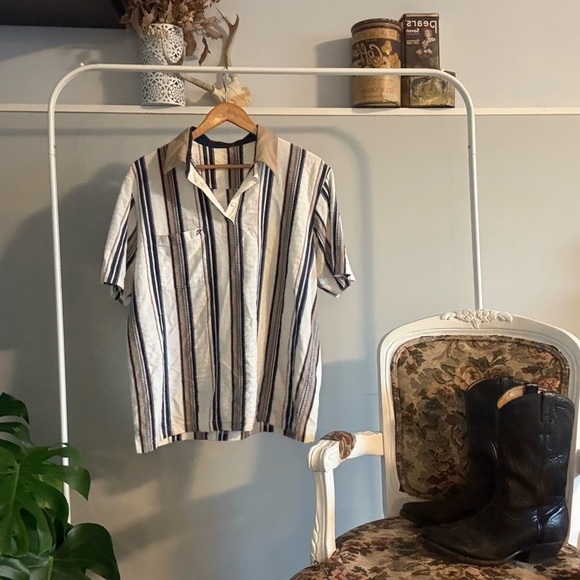 Vintage Striped Men’s XL Collared Polo Y2K - Picture 1 of 4